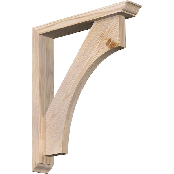 Ekena Millwork Westlake Traditional Smooth Bracket w/ Offset Brace, Douglas Fir, 3 1/2"W x 20"D x 24"H BKT0402X20X24WTL01SDF - main